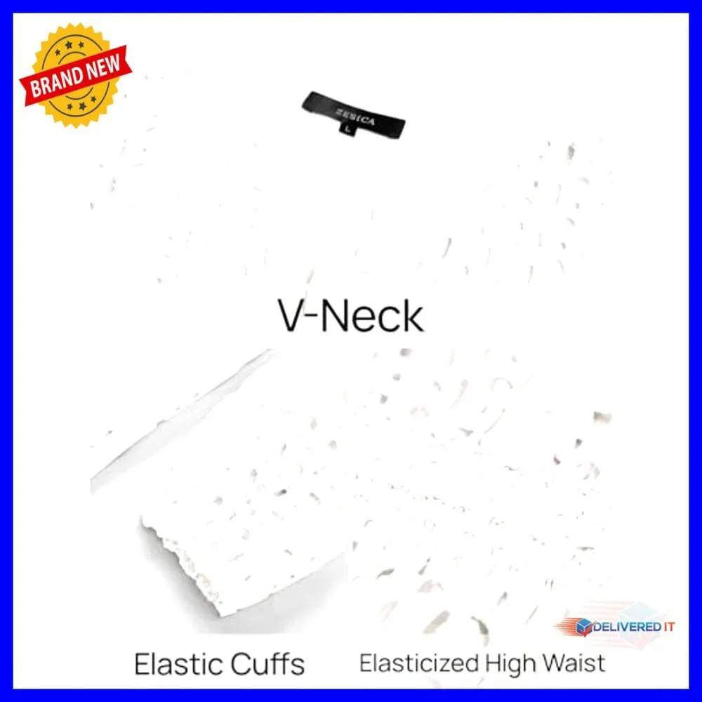 Long Sleeve Mini Dress V Neck Hollow Out Eyelet Embroidery Ruffle Swing Chic - Picture 6 of 7